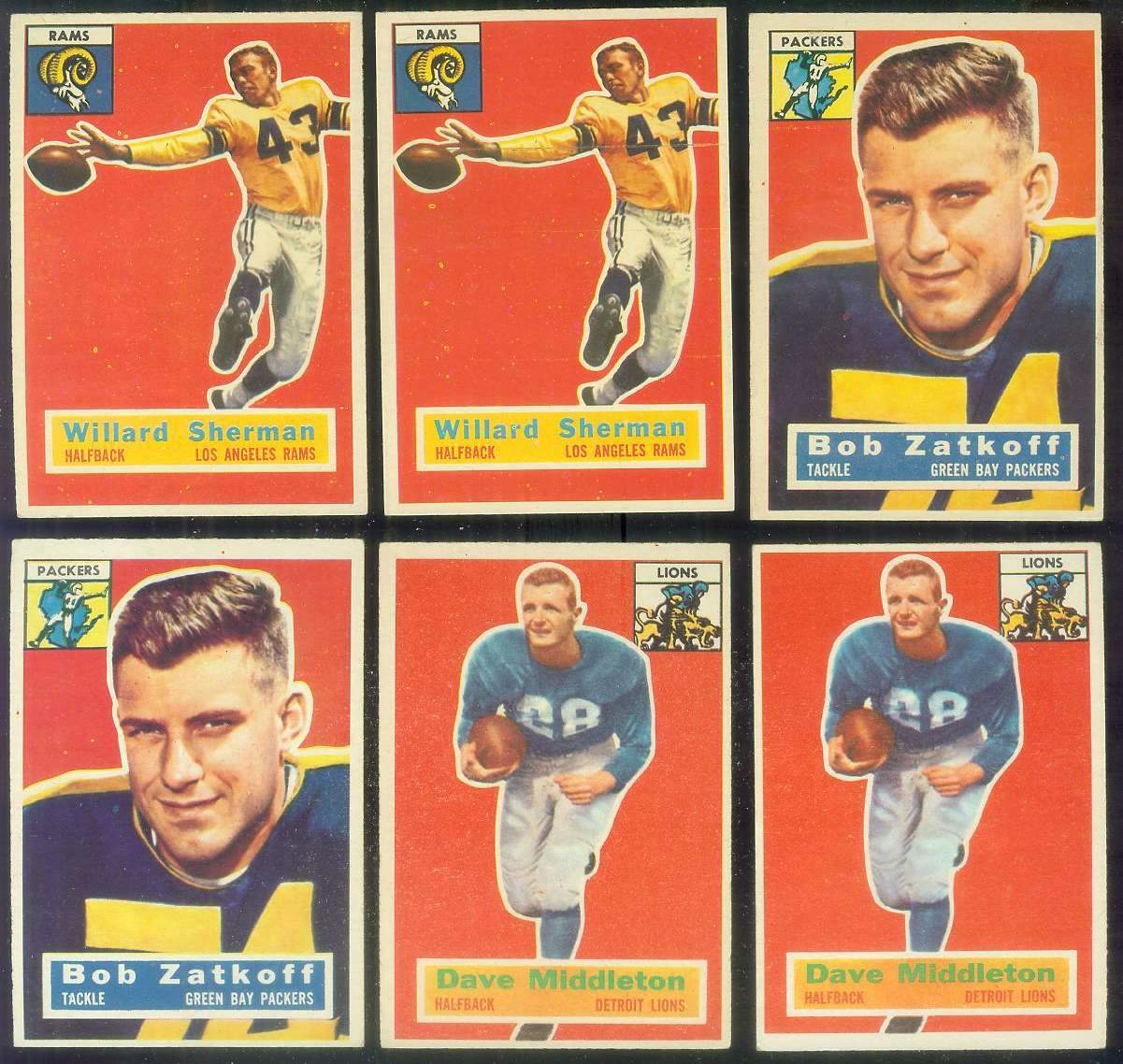 1956 Topps Football Card #113: New York Giants Team