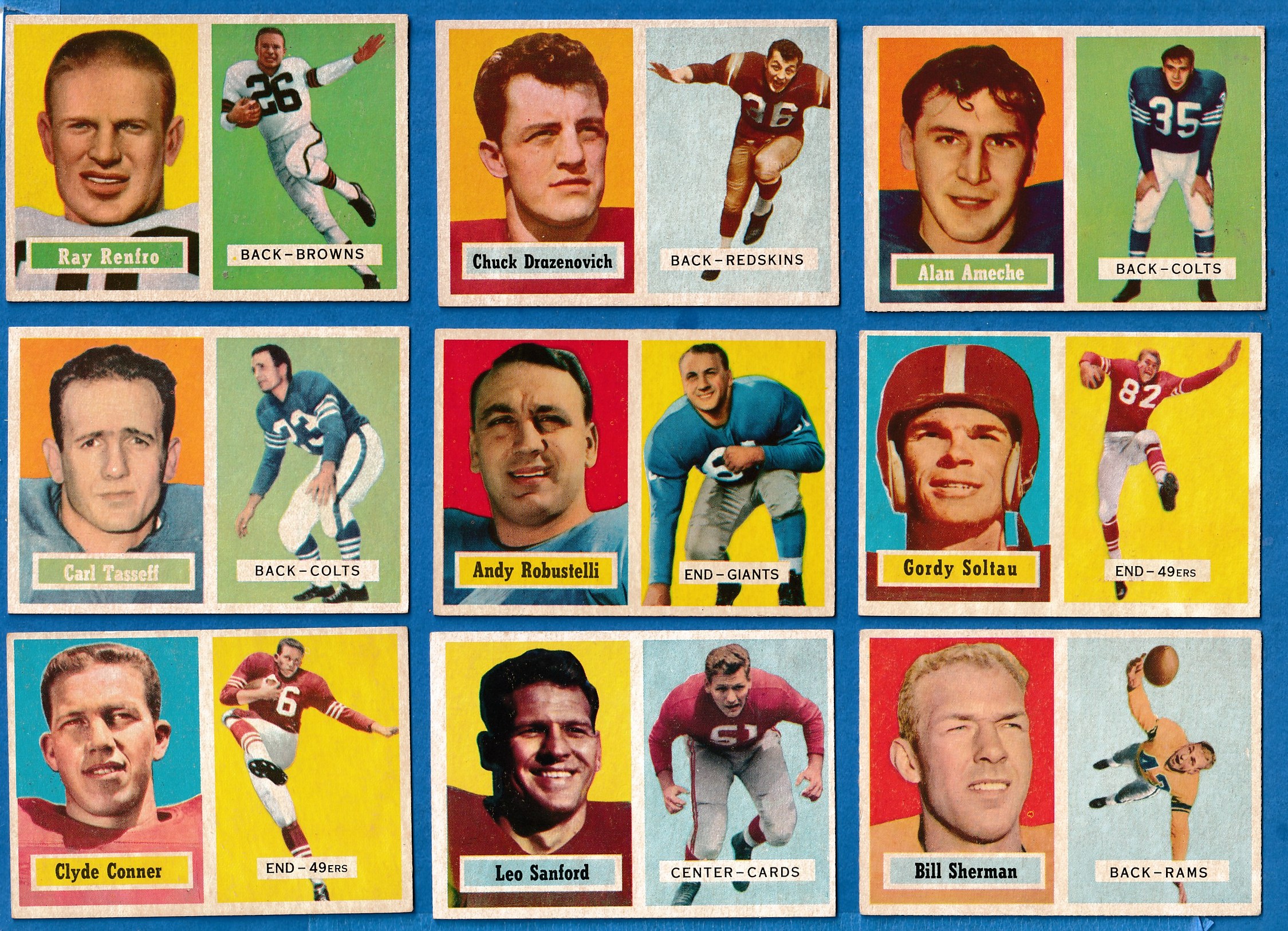 1957 Topps Football Card # 107 Fred Cone - Green Bay Packers (VG/EX)