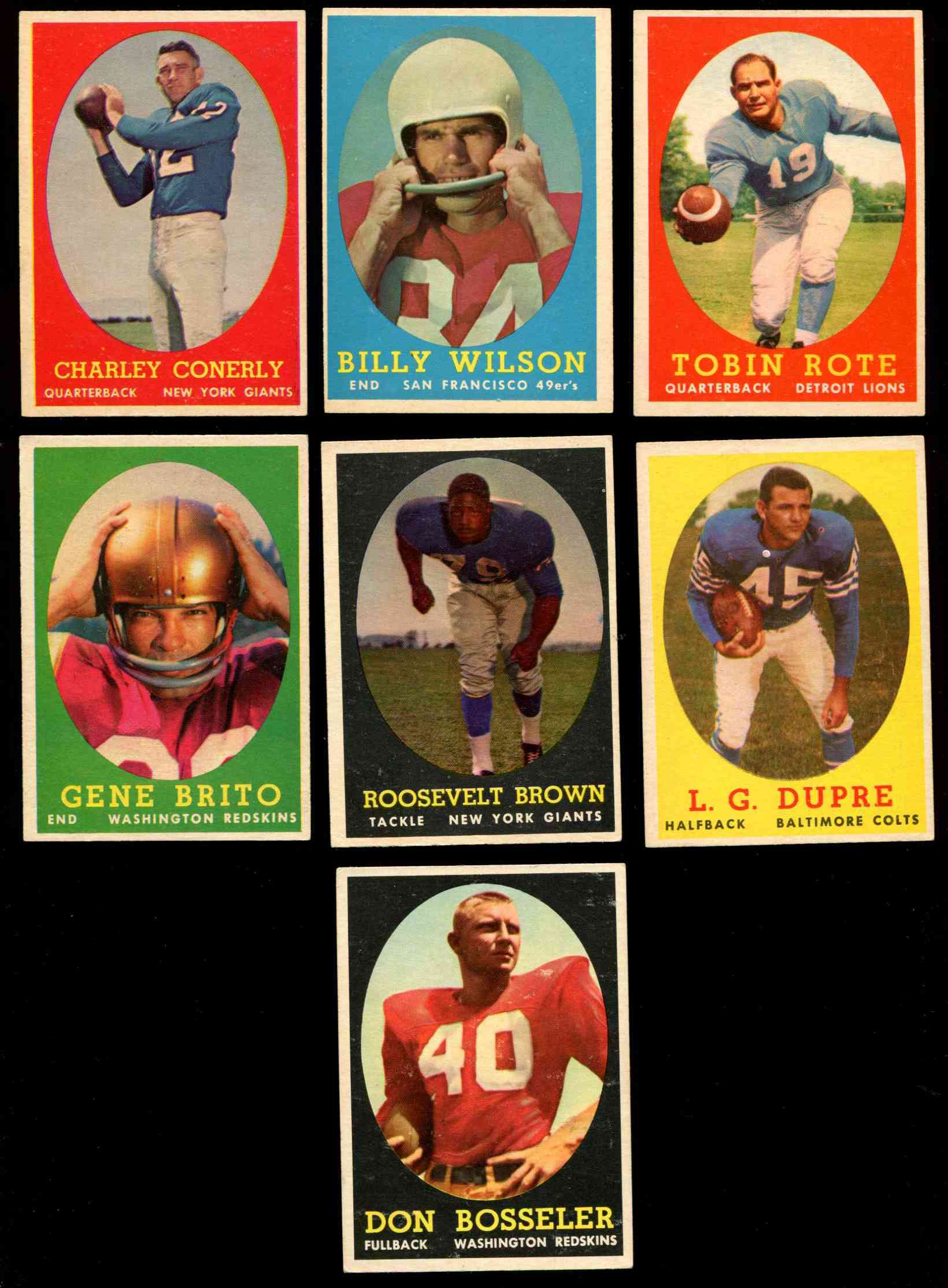 1958 Topps Football Card #115: Detroit Lions Team