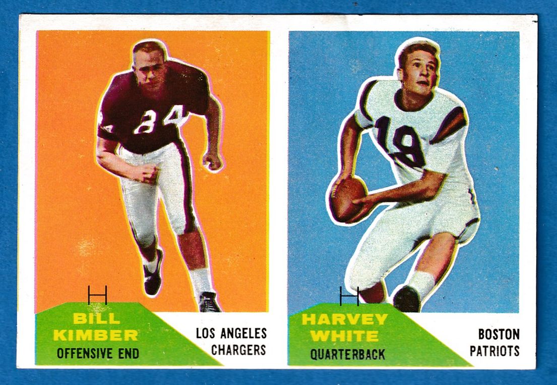 1960 Fleer Football - # 1/121 2-Card PANEL - Harvey White RC/Bill Kimber