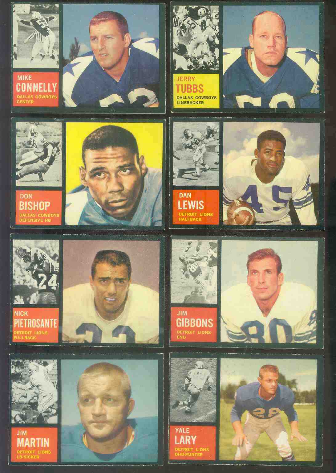 1962 Topps Dan Lewis Crease Detroit Lions #51