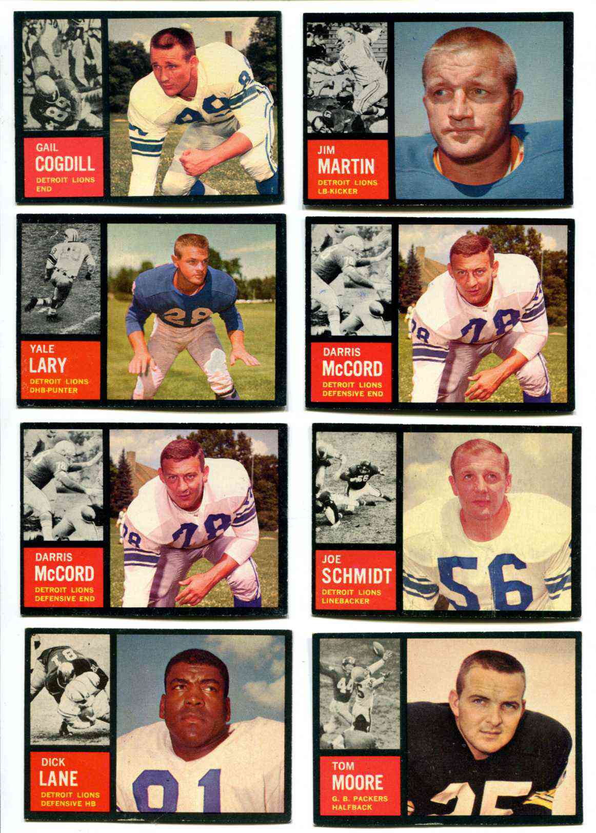 : 1962 Topps # 54 Jim Gibbons Detroit Lions (Football Card) VG/EX  Lions Iowa : Collectibles & Fine Art