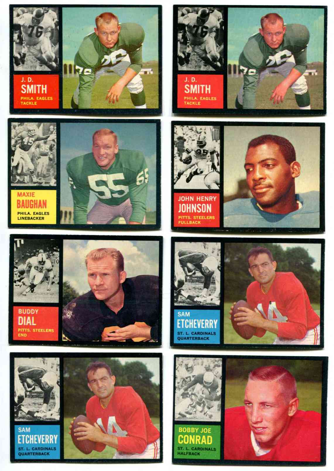 1962 Topps FB #139 Sam Etcheverry (Cardinals) Football cards value