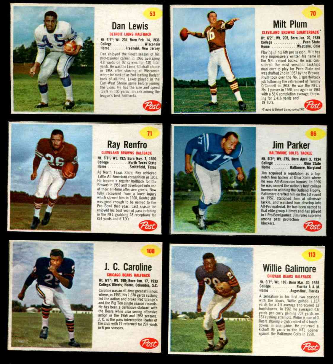 Lot Detail - 1962 Post Cereal Fb- #59 Joe Schmidt, Lions SP