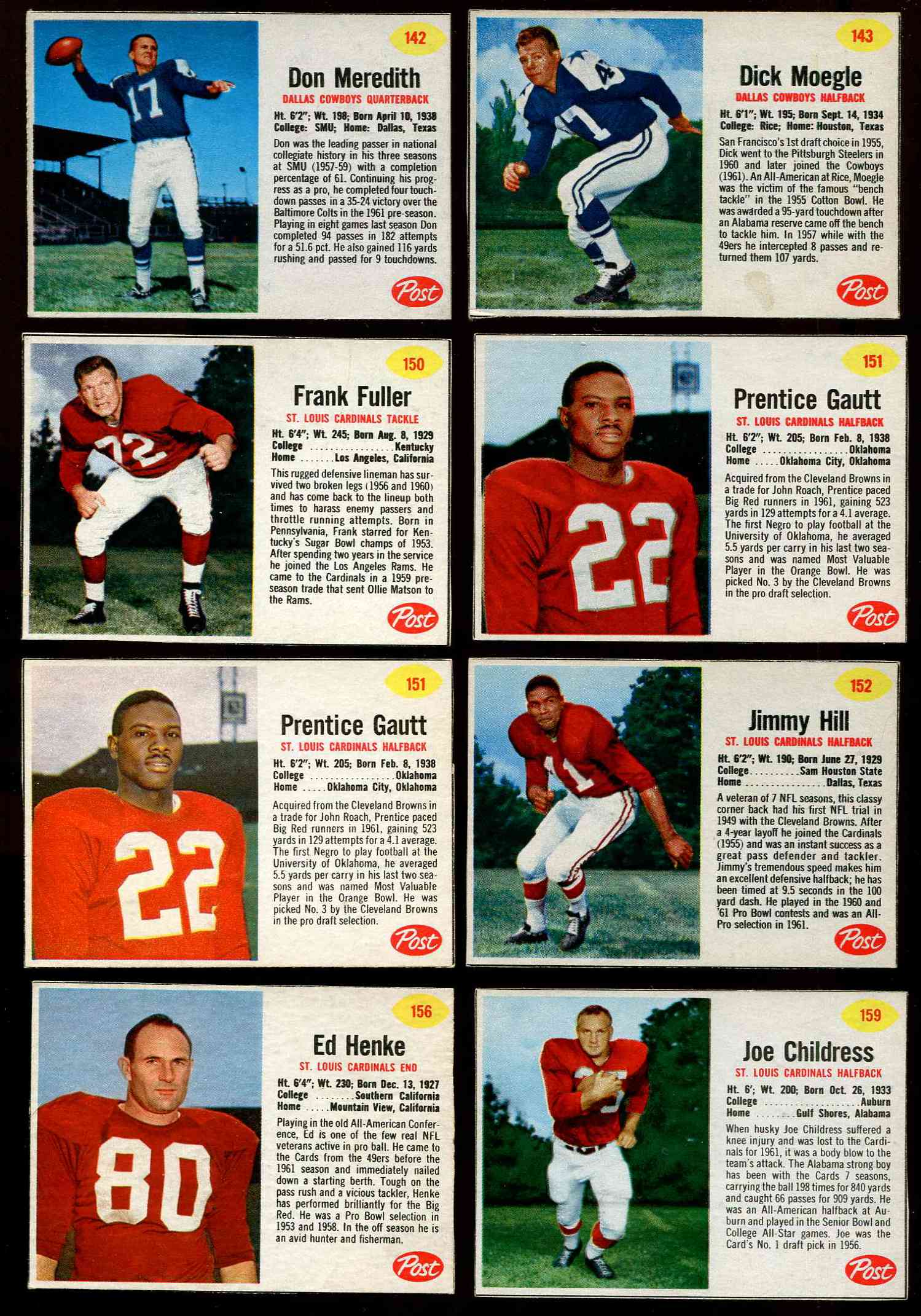 1962 Post Cereal Football Card #11: Jim Ringo