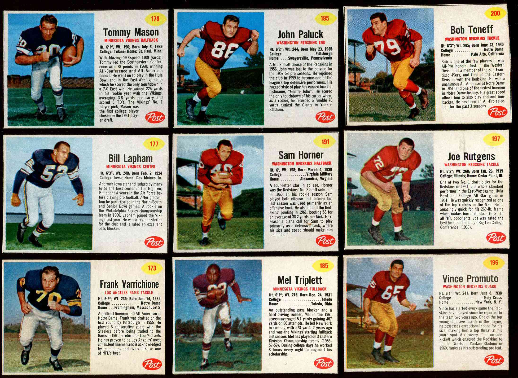 1962 Jim Johnson Post Cereal Football #97 Card San Francisco 49ers Vintage