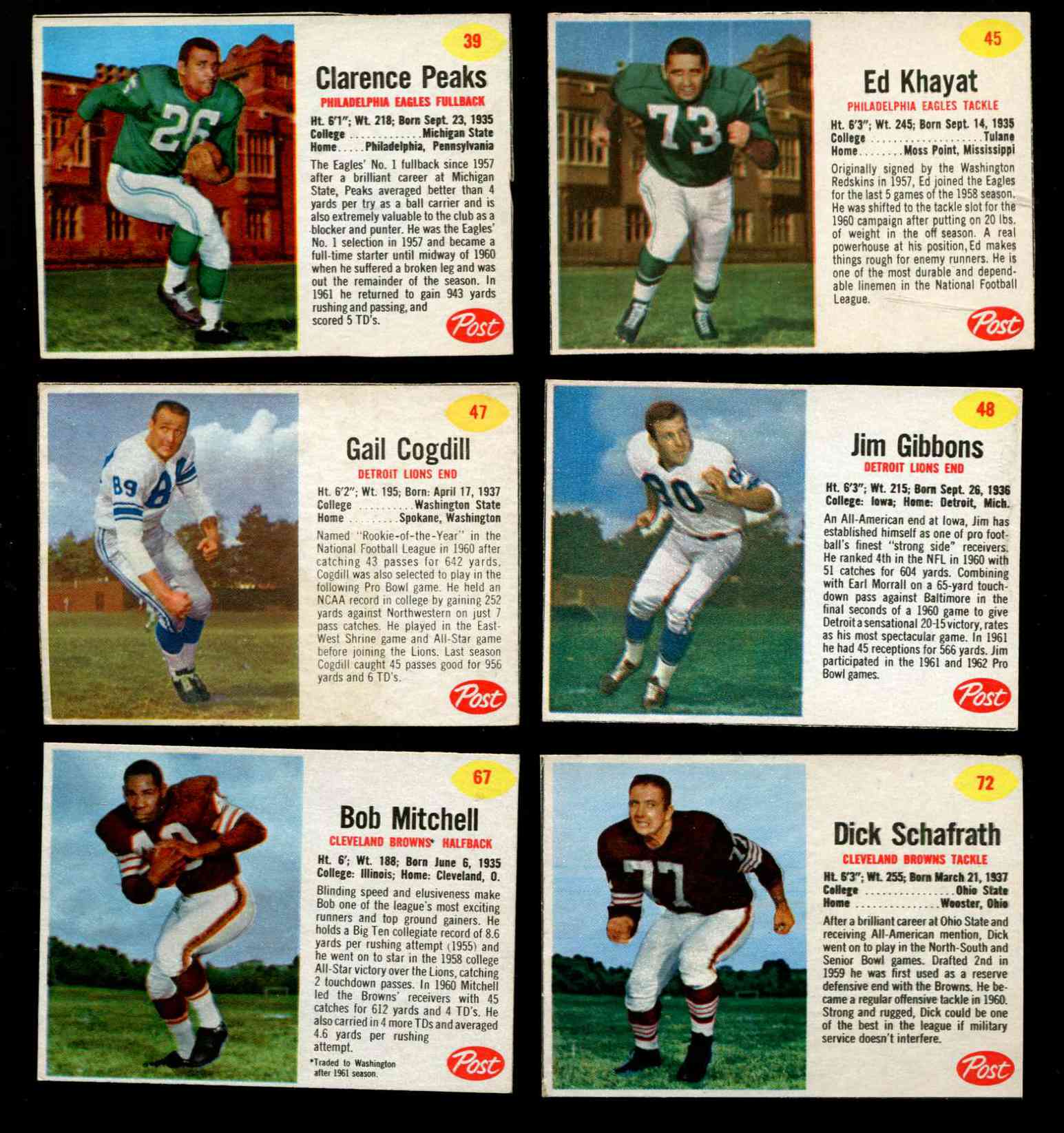 Photo 151 of 203, 1962 Post Cereal NFL Football set