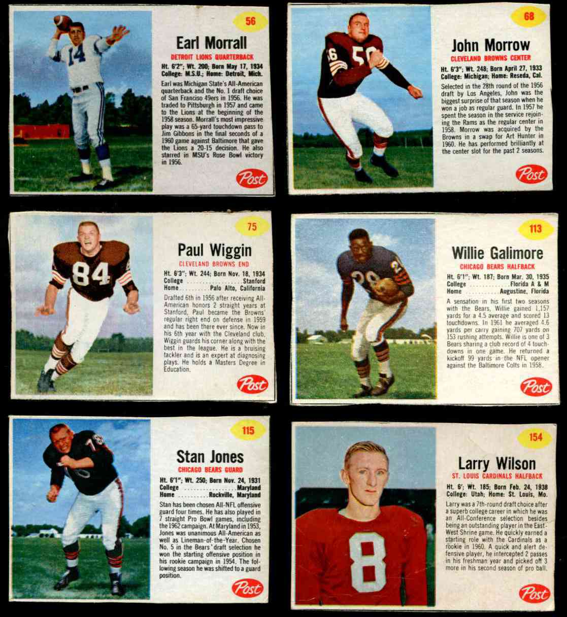 1962 Post Cereal Football Card #99 Jerry Mertens San Francisco 49ers