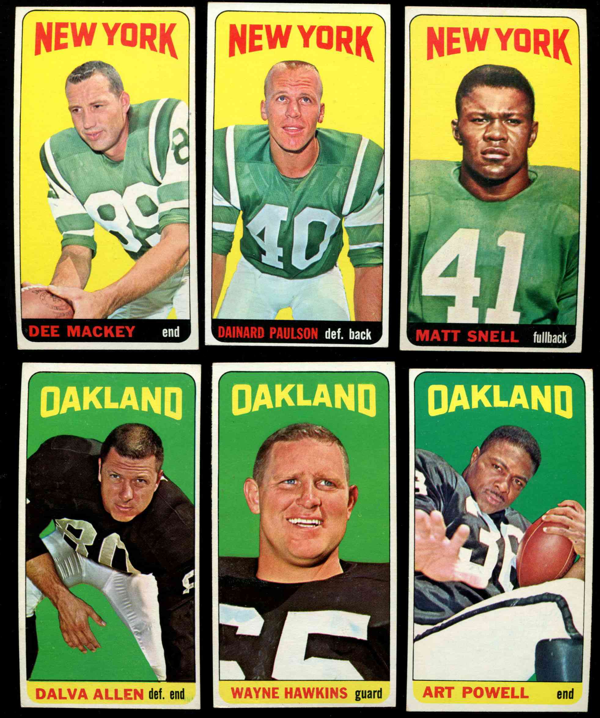 1965 Topps Regular (Football) Card# 123 Dainard Paulson of the New