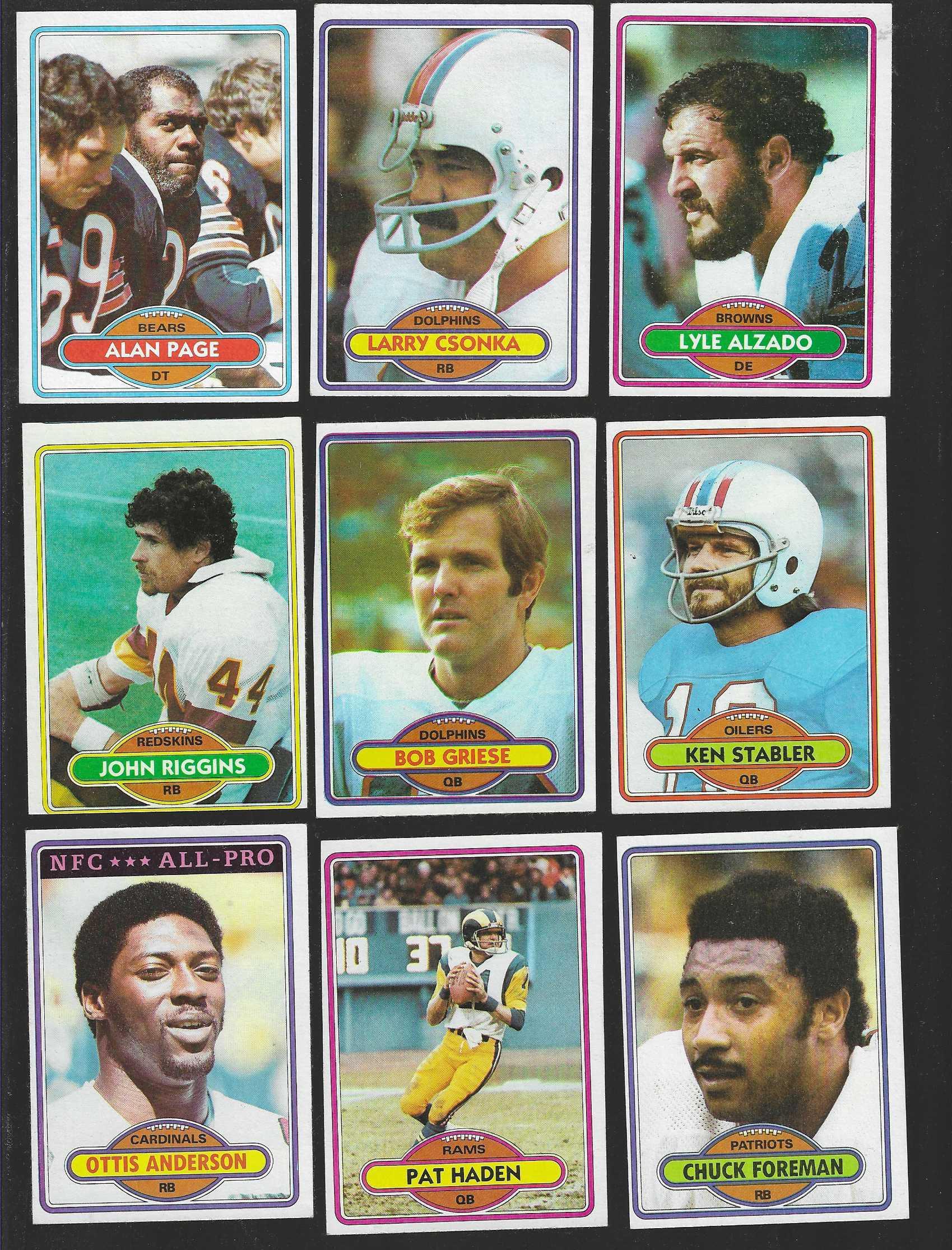 1980 Topps  Football - Starter Set/Lot of (137) different - with STARS !!! Football cards value