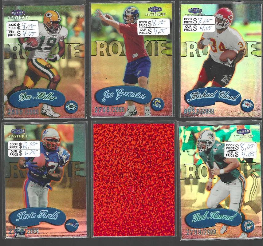 1999 Fleer Mystique FB ROOKIES - Lot of (5) different SHORT PRINTS [#/2999] Football cards value