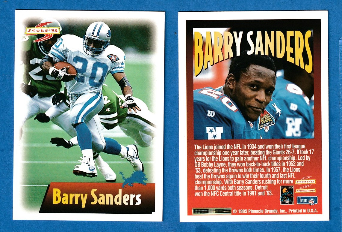 Barry Sanders Cards Baseball Cards Set checklist, prices, values