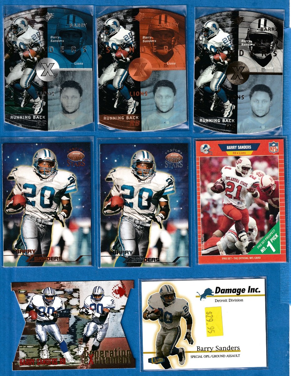 Barry Sanders Cards Baseball Cards Set checklist, prices, values