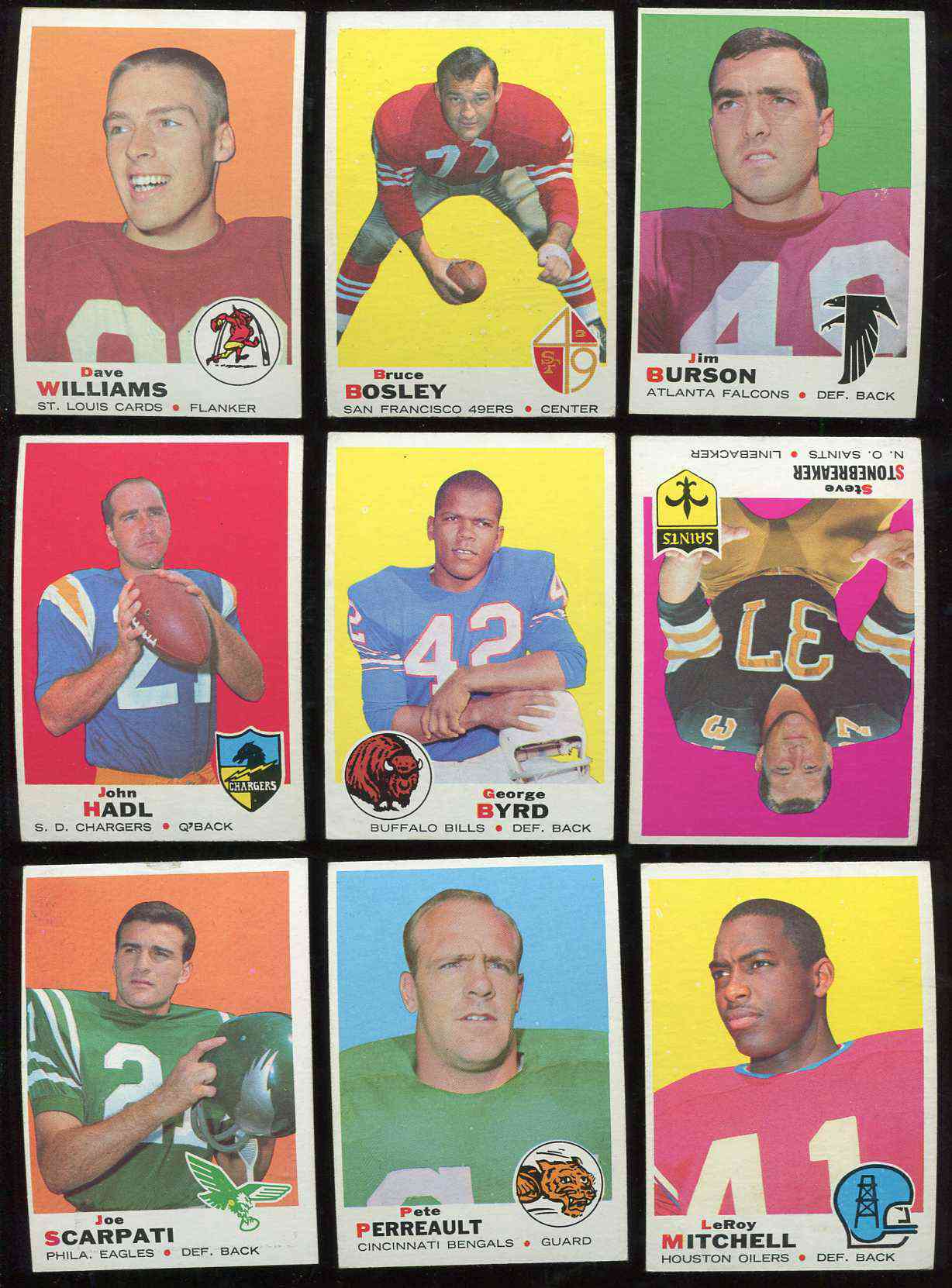 1969 Topps Football Card San Francisco 49ers Charlie Krueger #260