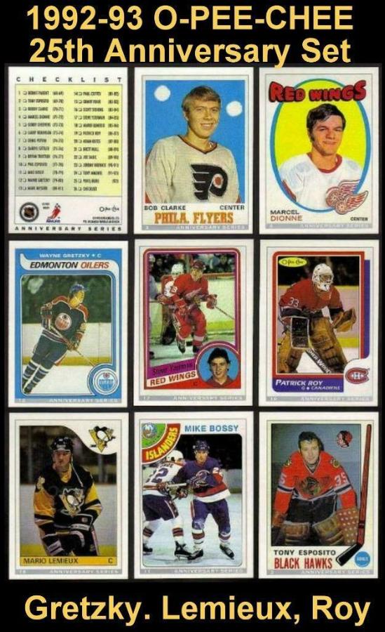 1992-93 OPC/O-Pee-Chee Hockey - ANNIVERSARY - COMPLETE SET (26 cards) Baseball cards value