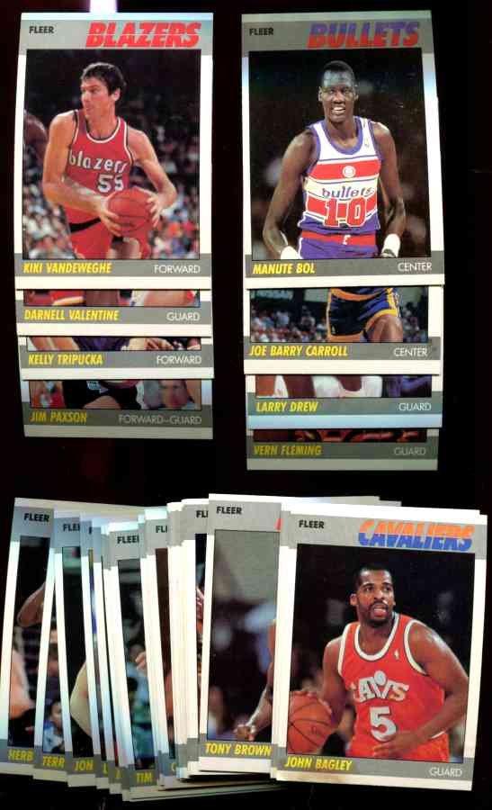 1987-88 Fleer Basketball - Lot of (71) different Basketball cards value