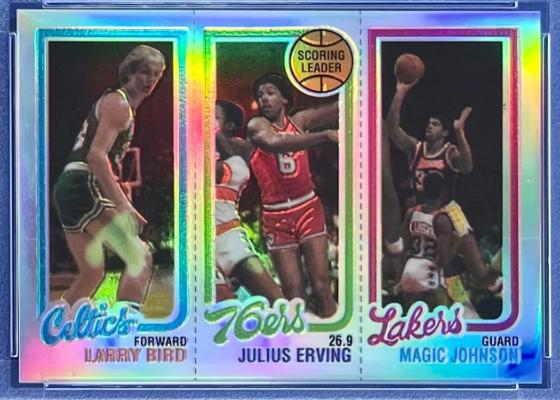 1996-97 Topps Reprint #8 REFRACTOR Larry Bird/Magic Johnson ROOKIE Basketball cards value