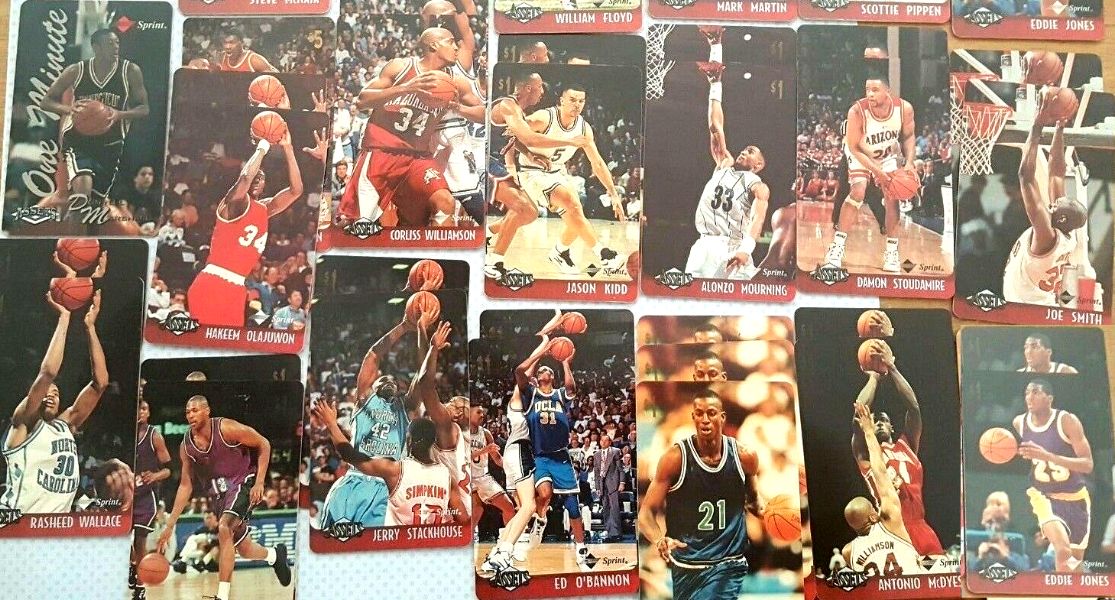 1995-1997 Basketball PHONE CARDS - Lot of (72) with (43) different. Basketball cards value