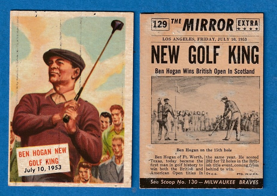 1954 Topps SCOOPS #129 Ben Hogan 'New Golf King' (July 10,1953) n cards value