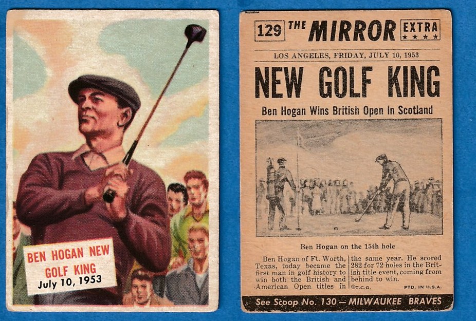 1954 Topps SCOOPS #129 Ben Hogan 'New Golf King' (July 10,1953) n cards value