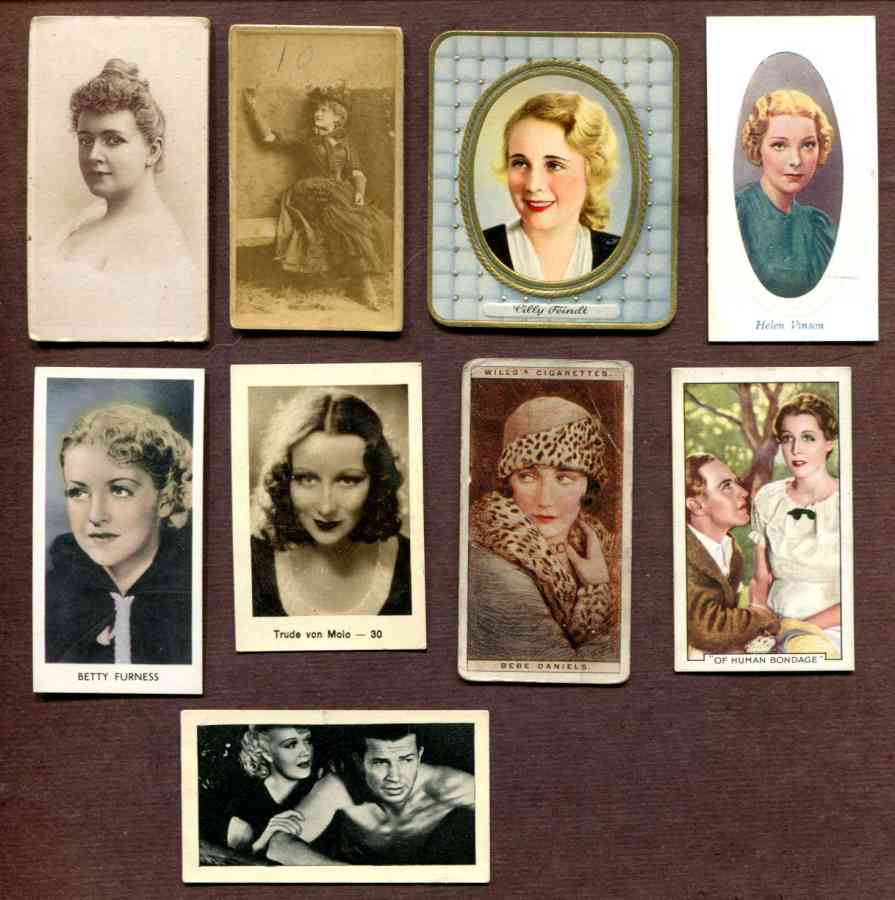 1880's-1939 - Lot [#a] of (9) different issues of Vintage Actress cards