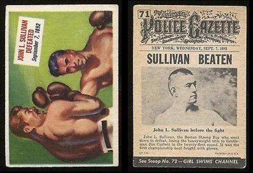 1954 Topps SCOOPS # 71 John L. Sullivan Defeated [BOXING] n cards value