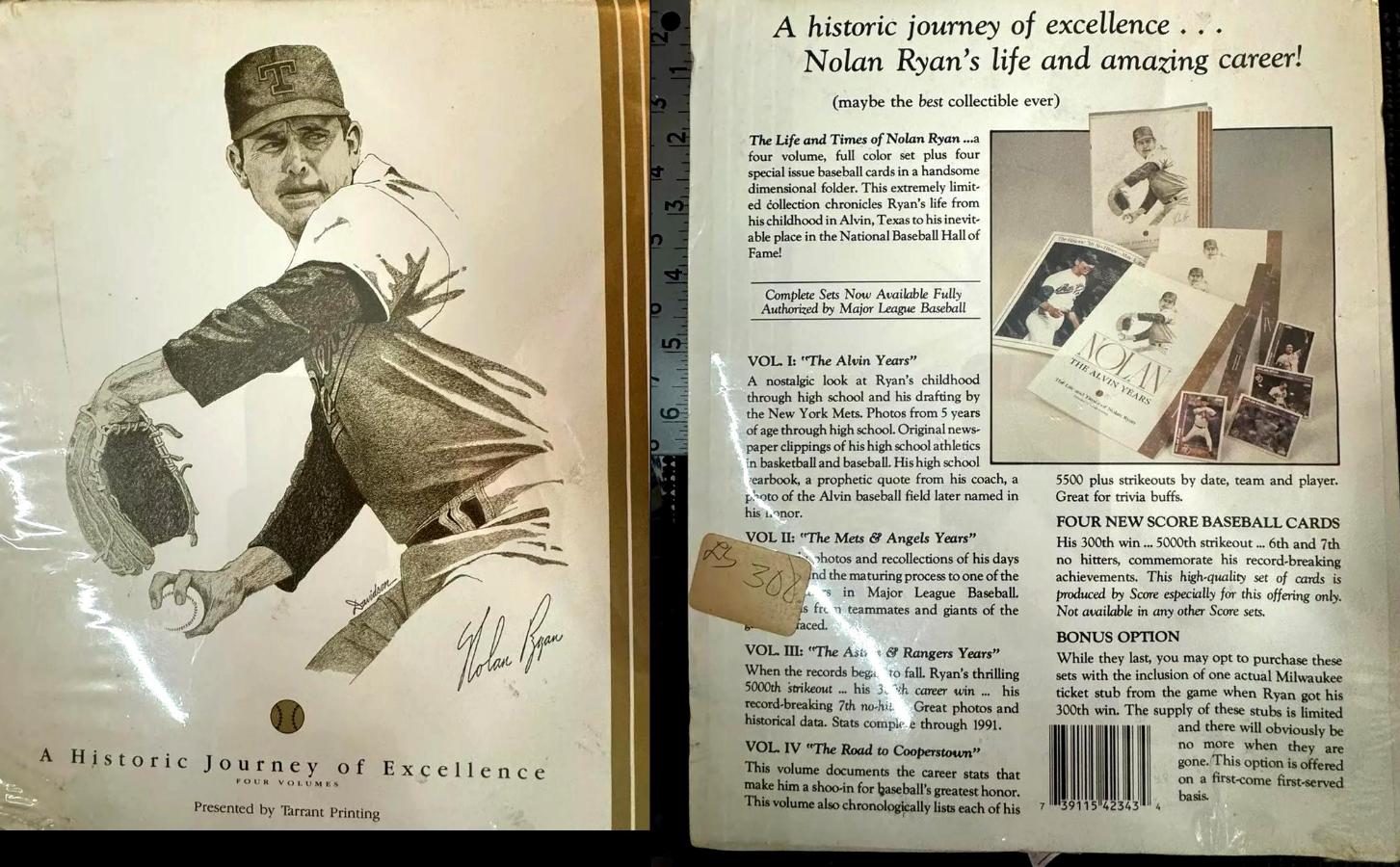 Nolan Ryan - A Historical Journey of Excellence - 4 Volumes, Tarrant Baseball cards value