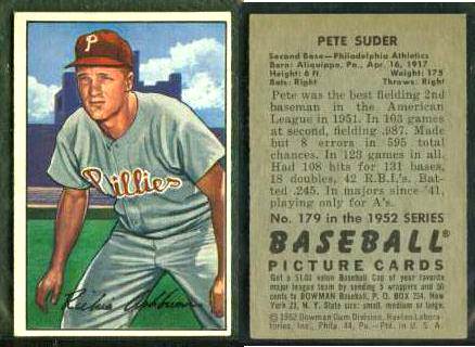  1950 Bowman # 140 Pete Suder Philadelphia Athletics